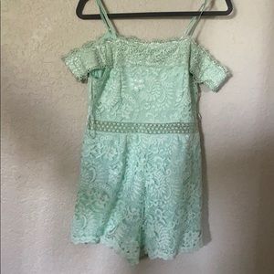 Mint Lace Romper